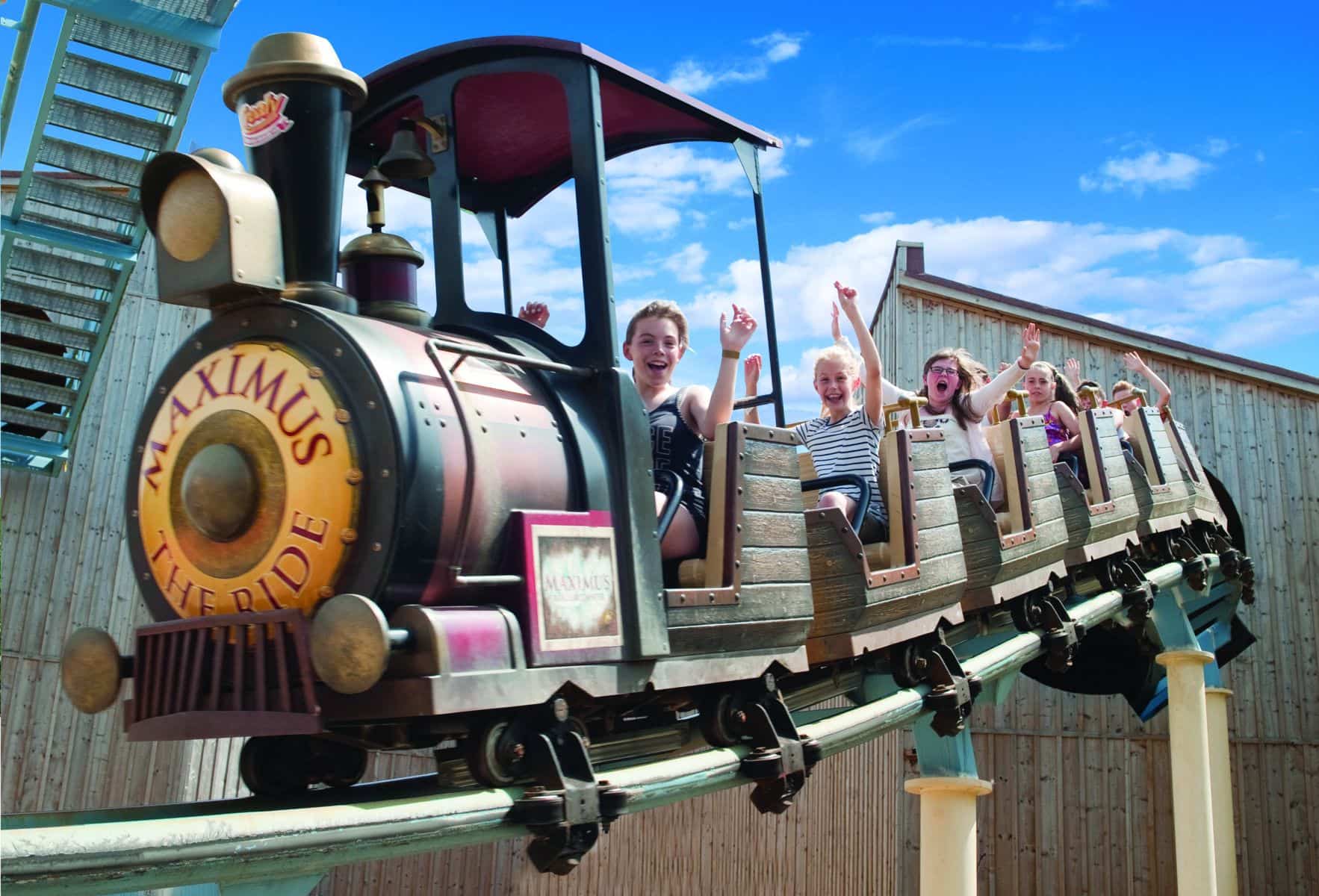 Kids On Train Rollercoaster